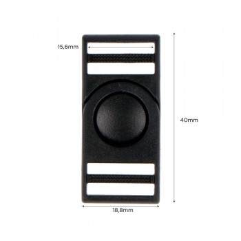 Broche Plástico Negro 15,6 mm. 200u.